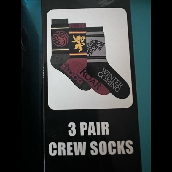 2 Packs of Game of Thrones 3-Pair Crew Socks, New, Shoe Size 6-12 - Picture 4 of 13